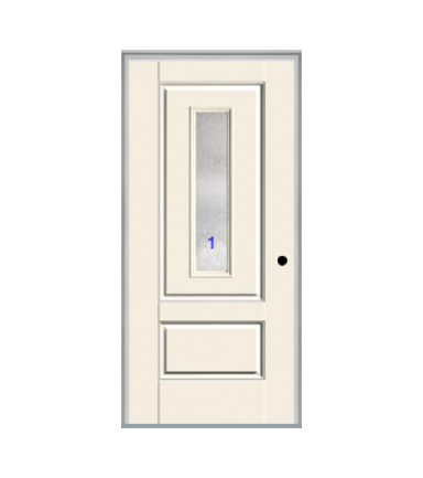 THERMATRU 6'8" Smooth Star Fiberglass Center Lite Insulated Glass Exterior Prehung Door S9320