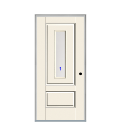 THERMATRU 6'8" Smooth Star Fiberglass Center Lite Insulated Glass Exterior Prehung Door S9320