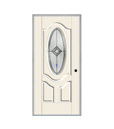 THERMATRU 6'8" Smooth Star Fiberglass 3/4 Oval Insulated Glass Exterior Prehung Door S770