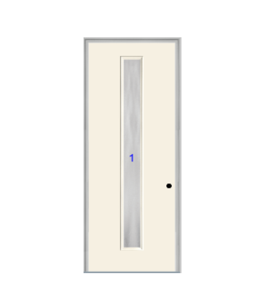 THERMATRU  6'8" Or 8'0" Smooth Star Fiberglass Contemporary Linea Insulated Glass Exterior Prehung Door