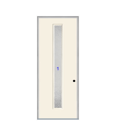 THERMATRU  6'8" Or 8'0" Smooth Star Fiberglass Contemporary Linea Insulated Glass Exterior Prehung Door
