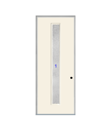 THERMATRU  6'8" Or 8'0" Smooth Star Fiberglass Contemporary Linea Insulated Glass Exterior Prehung Door