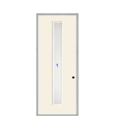 THERMATRU  6'8" Or 8'0" Smooth Star Fiberglass Contemporary Linea Insulated Glass Exterior Prehung Door