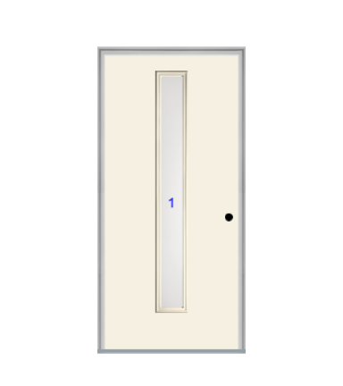 THERMATRU  6'8" Or 8'0" Smooth Star Fiberglass Contemporary Linea Insulated Glass Exterior Prehung Door