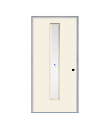 THERMATRU  6'8" Or 8'0" Smooth Star Fiberglass Contemporary Linea Insulated Glass Exterior Prehung Door