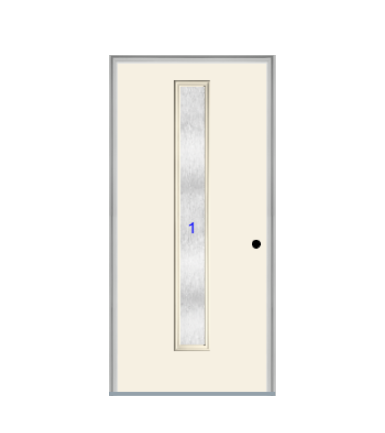 THERMATRU  6'8" Or 8'0" Smooth Star Fiberglass Contemporary Linea Insulated Glass Exterior Prehung Door