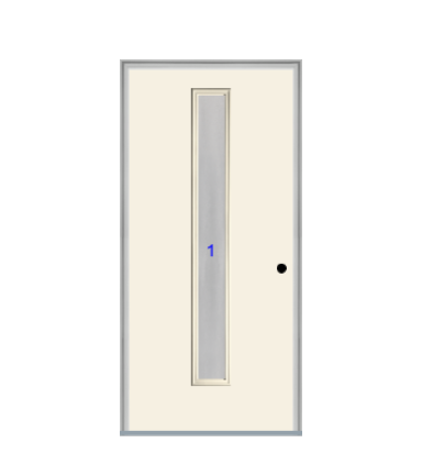 THERMATRU  6'8" Or 8'0" Smooth Star Fiberglass Contemporary Linea Insulated Glass Exterior Prehung Door