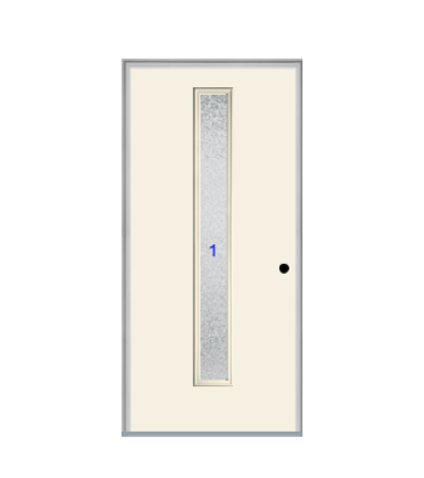 THERMATRU  6'8" Or 8'0" Smooth Star Fiberglass Contemporary Linea Insulated Glass Exterior Prehung Door