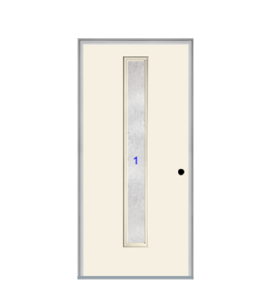 THERMATRU  6'8" Or 8'0" Smooth Star Fiberglass Contemporary Linea Insulated Glass Exterior Prehung Door