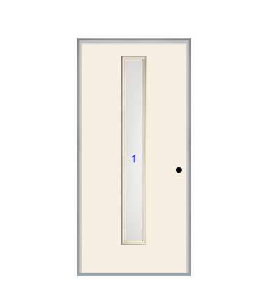 THERMATRU  6'8" Or 8'0" Smooth Star Fiberglass Contemporary Linea Insulated Glass Exterior Prehung Door
