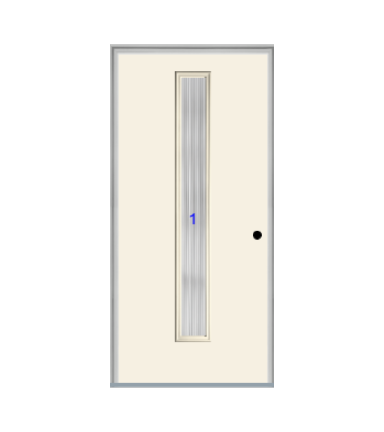 THERMATRU  6'8" Or 8'0" Smooth Star Fiberglass Contemporary Linea Insulated Glass Exterior Prehung Door
