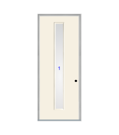 THERMATRU  6'8" Or 8'0" Smooth Star Fiberglass Contemporary Linea Insulated Glass Exterior Prehung Door