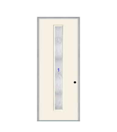 THERMATRU  6'8" Or 8'0" Smooth Star Fiberglass Contemporary Linea Insulated Glass Exterior Prehung Door