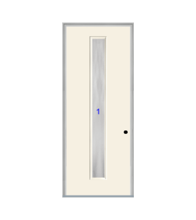 THERMATRU  6'8" Or 8'0" Smooth Star Fiberglass Contemporary Linea Insulated Glass Exterior Prehung Door