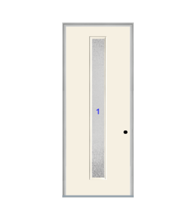 THERMATRU  6'8" Or 8'0" Smooth Star Fiberglass Contemporary Linea Insulated Glass Exterior Prehung Door