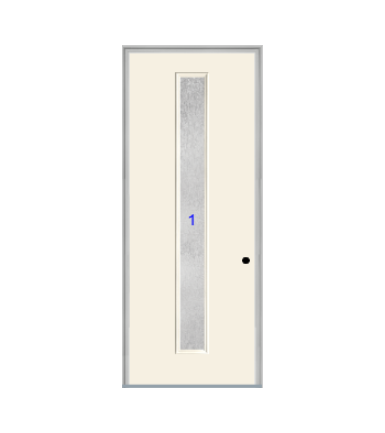 THERMATRU  6'8" Or 8'0" Smooth Star Fiberglass Contemporary Linea Insulated Glass Exterior Prehung Door