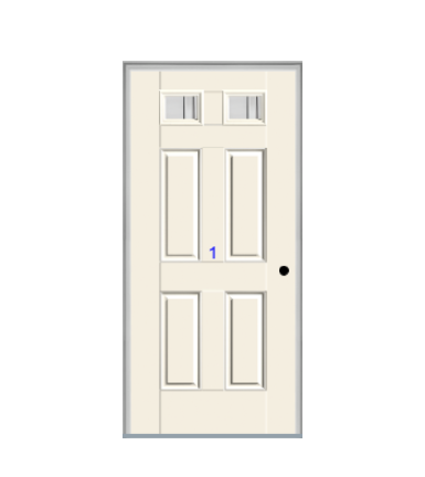 THERMATRU 6'8", Or 8'0" Smooth Star Fiberglass Top Lite Insulated Glass Exterior Prehung Door