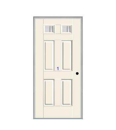 THERMATRU 6'8", Or 8'0" Smooth Star Fiberglass Top Lite Insulated Glass Exterior Prehung Door S296