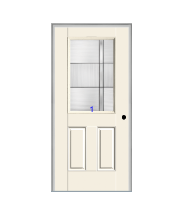 THERMATRU 6'8" Smooth Star Fiberglass Half Lite Insulated Glass Exterior Prehung Door S206