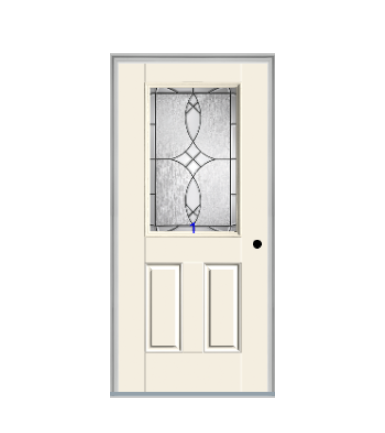 THERMATRU 6'8" Smooth Star Fiberglass Half Lite Insulated Glass Exterior Prehung Door S206
