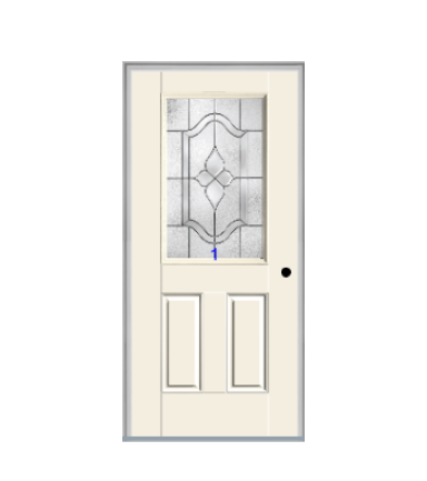THERMATRU 6'8" Smooth Star Fiberglass Half Lite Insulated Glass Exterior Prehung Door S206