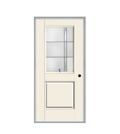 THERMATRU 6'8" Smooth Star Fiberglass Half Lite Insulated Glass Exterior Prehung Door S6021