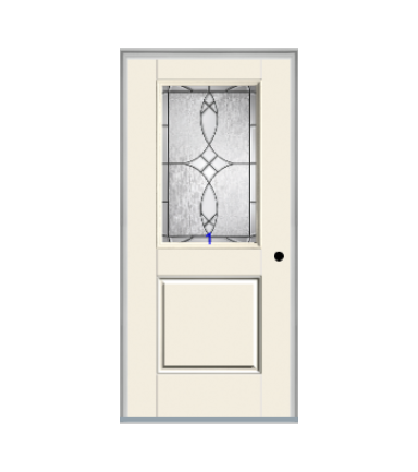 THERMATRU 6'8" Smooth Star Fiberglass Half Lite Insulated Glass Exterior Prehung Door S6021