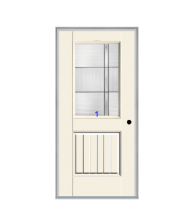 THERMATRU 6'8" Smooth Star Fiberglass Half Lite Insulated Glass Exterior Prehung Door S6041  S6041XC  S6041XJ  S6041XN   S6041XR  S6041XK