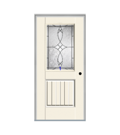 THERMATRU 6'8" Smooth Star Fiberglass Half Lite Insulated Glass Exterior Prehung Door S6041  S6041XC  S6041XJ  S6041XN   S6041XR  S6041XK