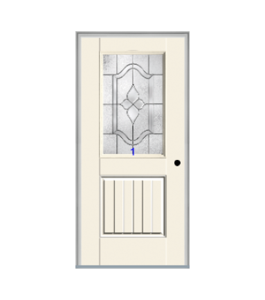 THERMATRU 6'8" Smooth Star Fiberglass Half Lite Insulated Glass Exterior Prehung Door S6041  S6041XC  S6041XJ  S6041XN   S6041XR  S6041XK