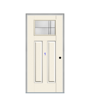 THERMATRU 6'8" Or 8'0" Smooth Star Fiberglass Craftsman Flat Panel Insulated Glass Exterior Prehung Door