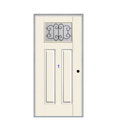 THERMATRU 6'8" Or 8'0" Smooth Star Fiberglass Craftsman Flat Panel Insulated Glass Exterior Prehung Door