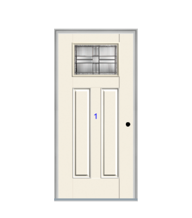 THERMATRU 6'8" Or 8'0" Smooth Star Fiberglass Craftsman Flat Panel Insulated Glass Exterior Prehung Door