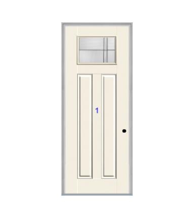 THERMATRU 6'8" Or 8'0" Smooth Star Fiberglass Craftsman Flat Panel Insulated Glass Exterior Prehung Door