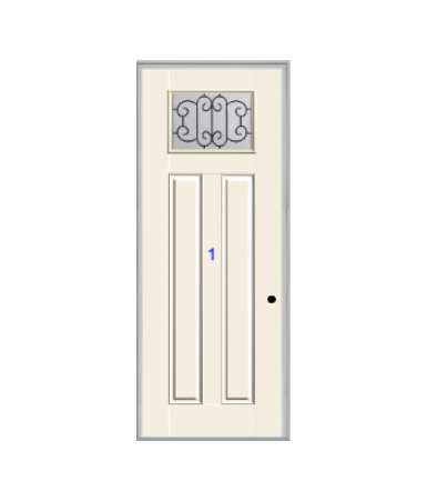 THERMATRU 6'8" Or 8'0" Smooth Star Fiberglass Craftsman Flat Panel Insulated Glass Exterior Prehung Door