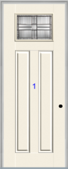 THERMATRU 6'8" Or 8'0" Smooth Star Fiberglass Craftsman Flat Panel Insulated Glass Exterior Prehung Door