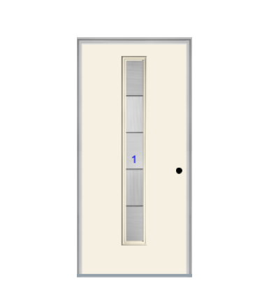 THERMATRU  6'8" Or 8'0" Smooth Star Fiberglass Contemporary Linea Insulated Glass Exterior Prehung Door