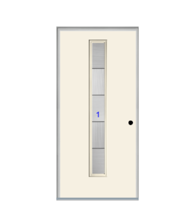 THERMATRU  6'8" Or 8'0" Smooth Star Fiberglass Contemporary Linea Insulated Glass Exterior Prehung Door