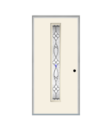 THERMATRU  6'8" Or 8'0" Smooth Star Fiberglass Contemporary Linea Insulated Glass Exterior Prehung Door
