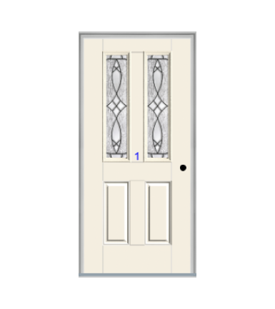 THERMATRU 6'8" Smooth Star Fiberglass Multi Lite Insulated Glass Exterior Prehung Door S289