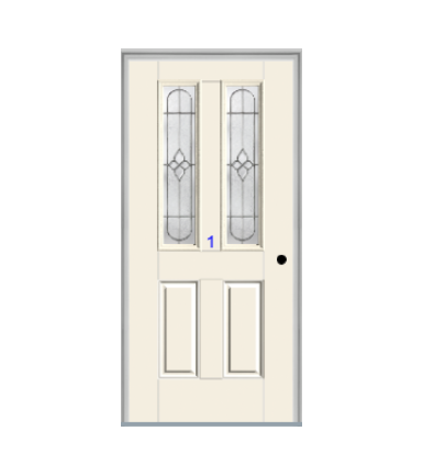 THERMATRU 6'8" Smooth Star Fiberglass Multi Lite Insulated Glass Exterior Prehung Door S289