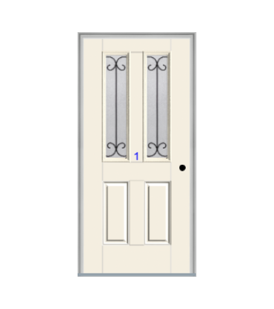 THERMATRU 6'8" Smooth Star Fiberglass Multi Lite Insulated Glass Exterior Prehung Door S289
