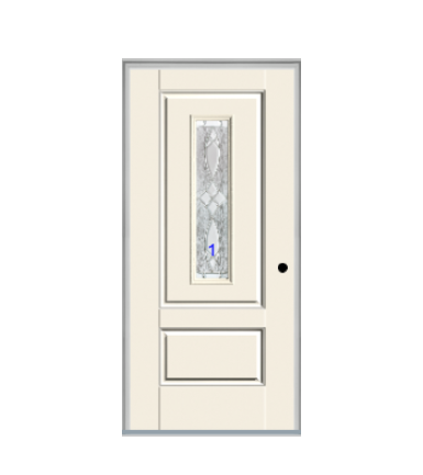 THERMATRU 6'8" Smooth Star Fiberglass Center Lite Insulated Glass Exterior Prehung Door S9320