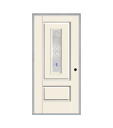 THERMATRU 6'8" Smooth Star Fiberglass Center Lite Insulated Glass Exterior Prehung Door S9320