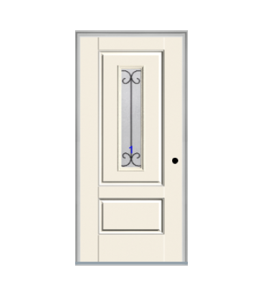 THERMATRU 6'8" Smooth Star Fiberglass Center Lite Insulated Glass Exterior Prehung Door S9320
