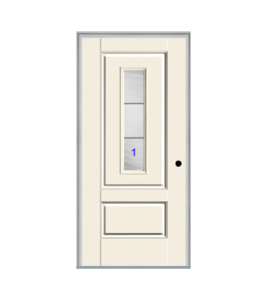 THERMATRU 6'8" Smooth Star Fiberglass Center Lite Insulated Glass Exterior Prehung Door S9320