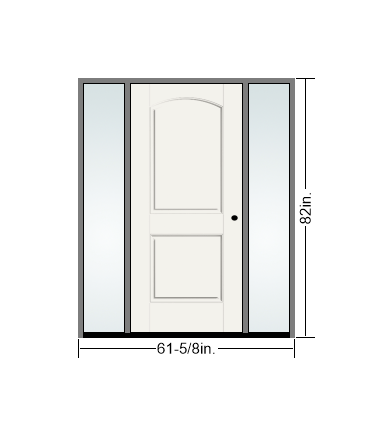 THERMATRU 6'8" Or 8'0" Smooth Star Fiberglass Panel Exterior Prehung Door  With 14" Direct Set Sidelites S100SL,S81086SL