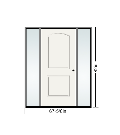 THERMATRU 6'8" Or 8'0" Smooth Star Fiberglass Panel Exterior Prehung Door  With 14" Direct Set Sidelites S100SL,S81086SL