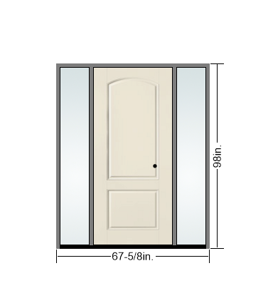 THERMATRU 6'8" Or 8'0" Smooth Star Fiberglass Panel Exterior Prehung Door  With 14" Direct Set Sidelites S100SL,S81086SL