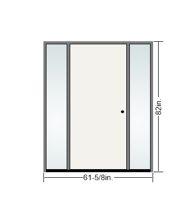 THERMATRU 6'8" Or 8'0" Smooth Star Fiberglass Flush Exterior Prehung Door With 14" Direct Set Sidelites  S100,S81000
